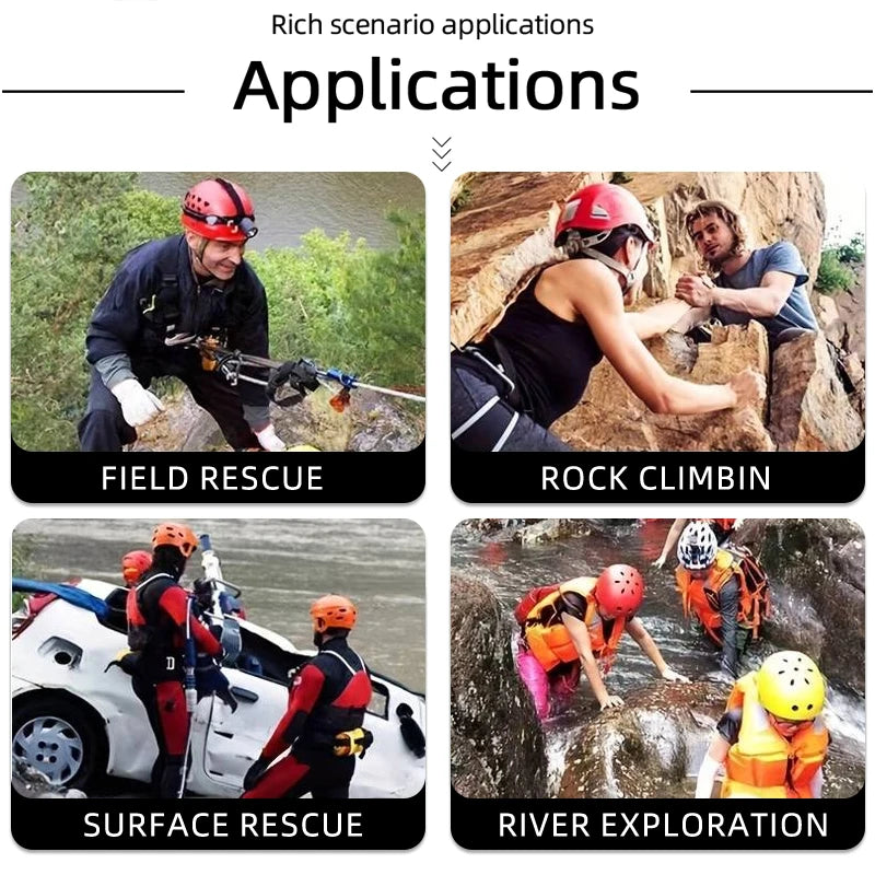 Outdoor Water Rescue Helmet Shockproof Buffer Ventilation Breathable Adjustable Head Circumference Multifunctional fixed base