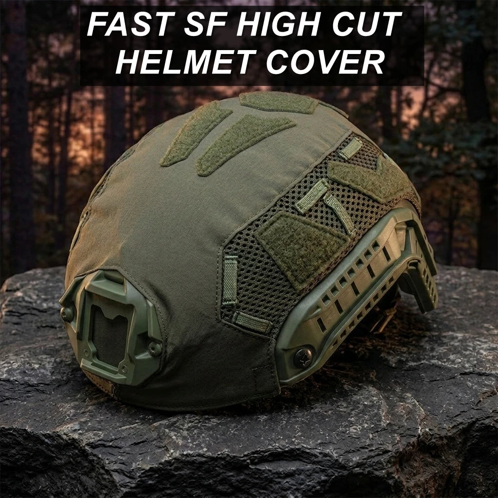Upgrade FAST SF Super High Cut Helmet Cover Breathable Magic Patch Mount Outdoor Hunting Shooting Airsoft Helmet Cover
