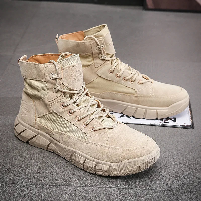 Combat Boots Khaki Desert Brown Shoes Lightweight Training Boots Hiking Boots for Man's Tactical Boot Outdoor Hiking Shoes