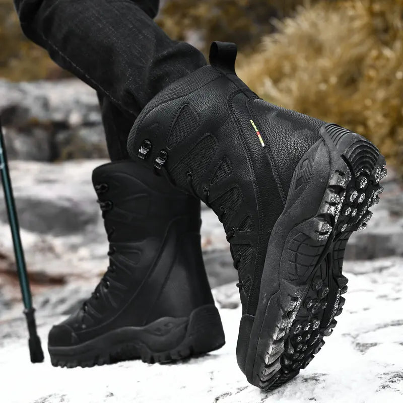 Winter High-top Men's Boots Outdoor Leather Hiking Boots Wear-resistant Men Desert Boots Autumn Men Ankle Boots Men Work Shoes