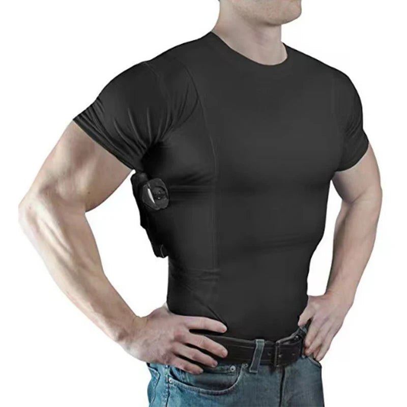 Tactical Clothes Concealed Carry T-Shirt, Tactical Holster, Short Sleeve Shirt, Gun Holster for Men and Women, Invisible Carry