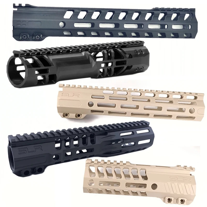Tactical Nylon M-LOK SLR Handguard for AR15 M4 M16, 5.25/6.7/9.5/10/11.7 Inch Airguns Scope Mounts, Airsoft Shooting Accessoies