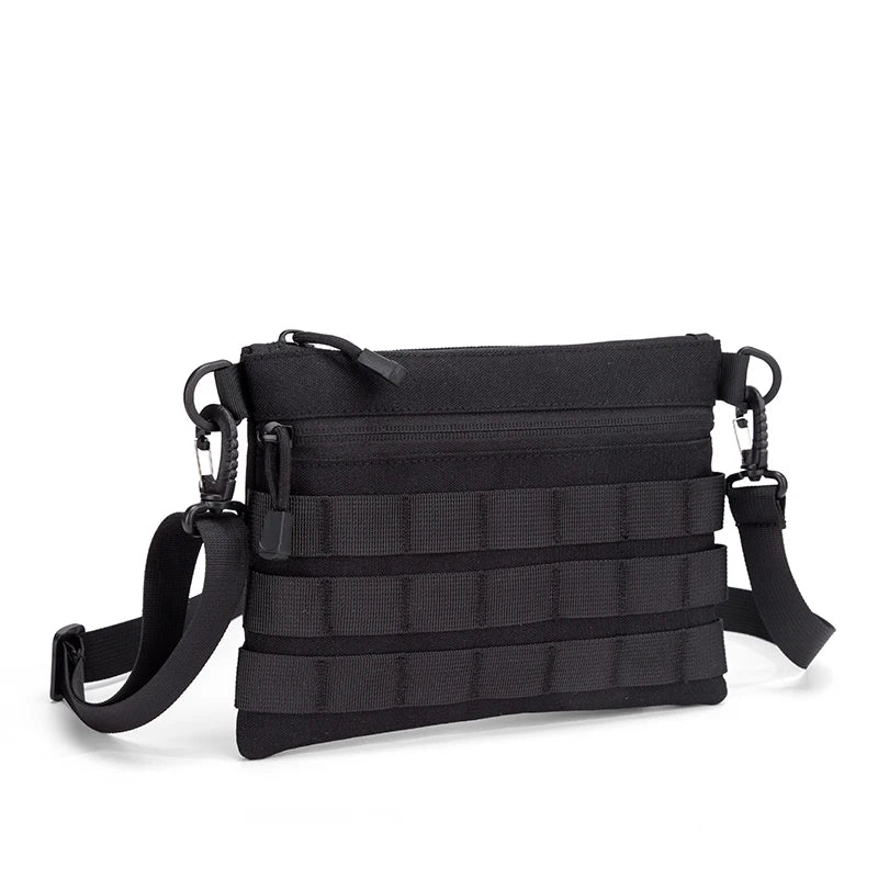 Tactical MOLLE Crossbody Bag 600D Nylon EDC Sling Shoulder Bag with Modular Webbing for Outdoor Hiking Daily Travel
