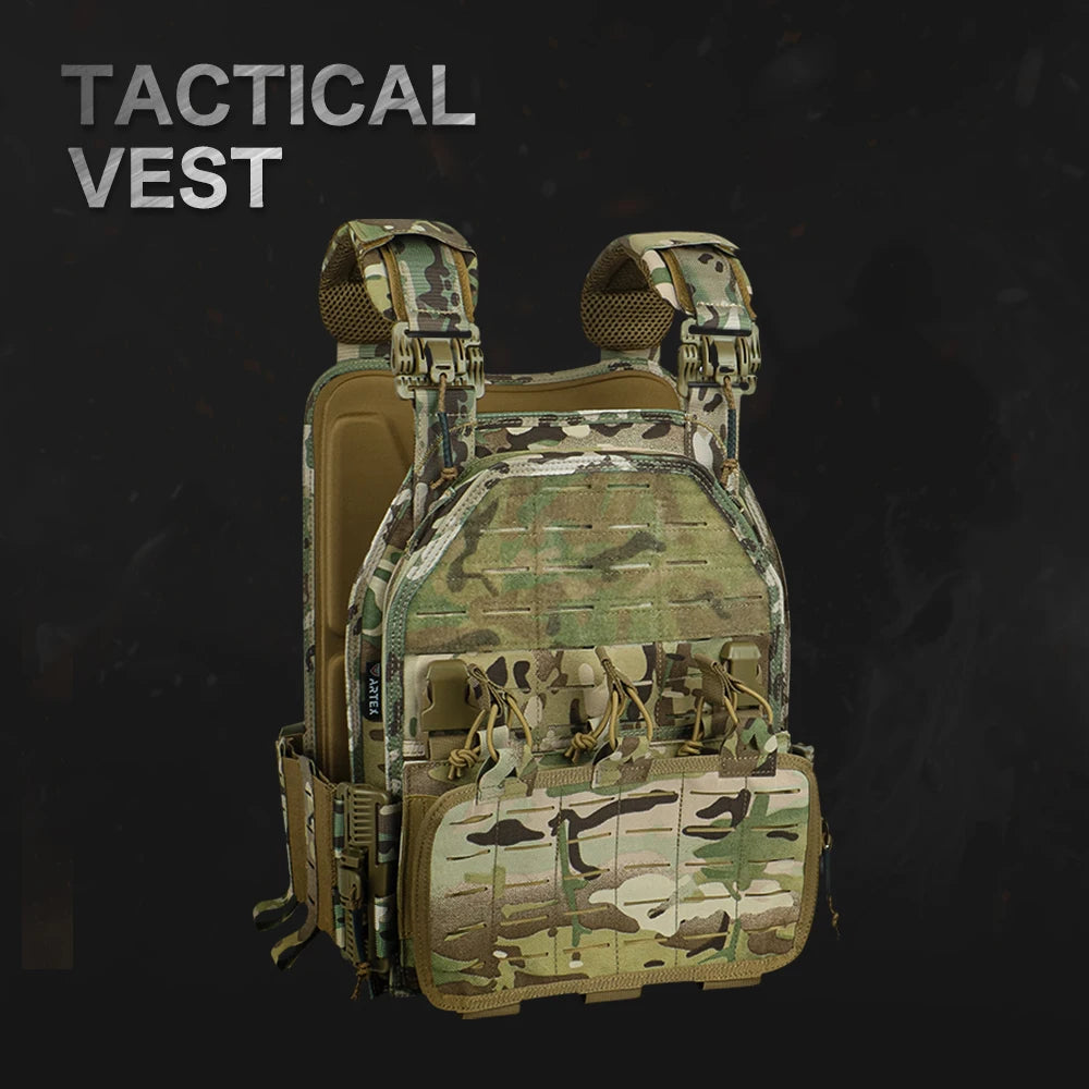 Artex High Quality Outdoor Tactical Vest Lightweight Multi-Use Hiking Hunting Waterproof Molle Tactical Vest Can Plate Carrier