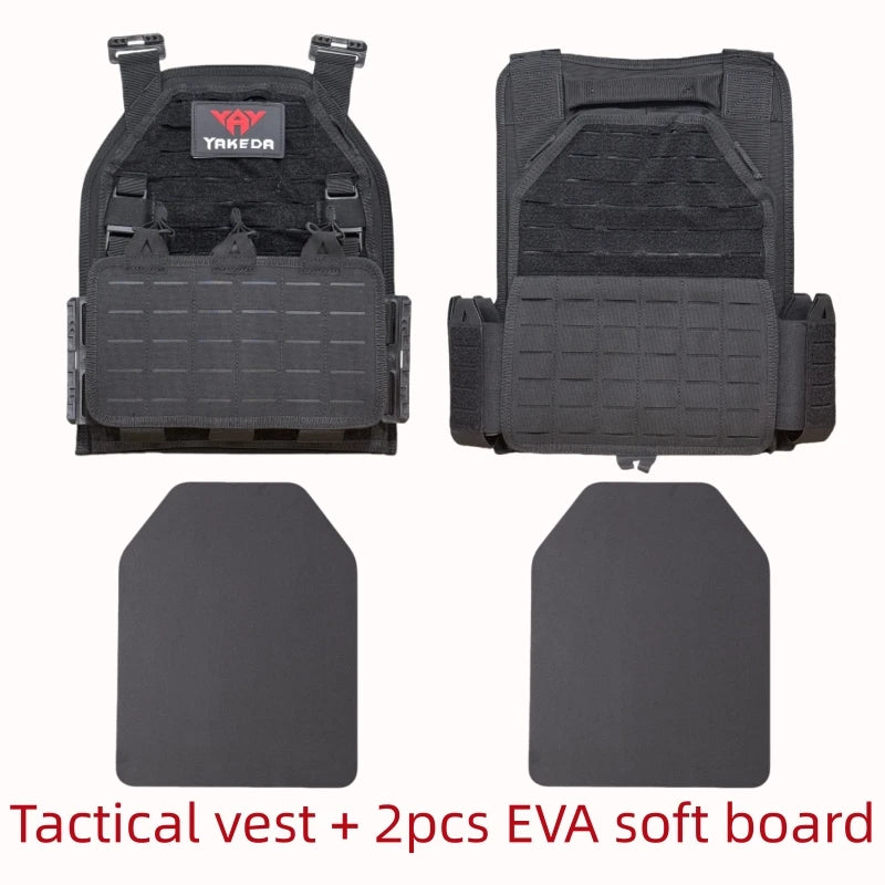 yakeda 6094 Laser Cut Tactical Vest Lightweight Breathable Quick Release Molle Combat Protective Vest for Men