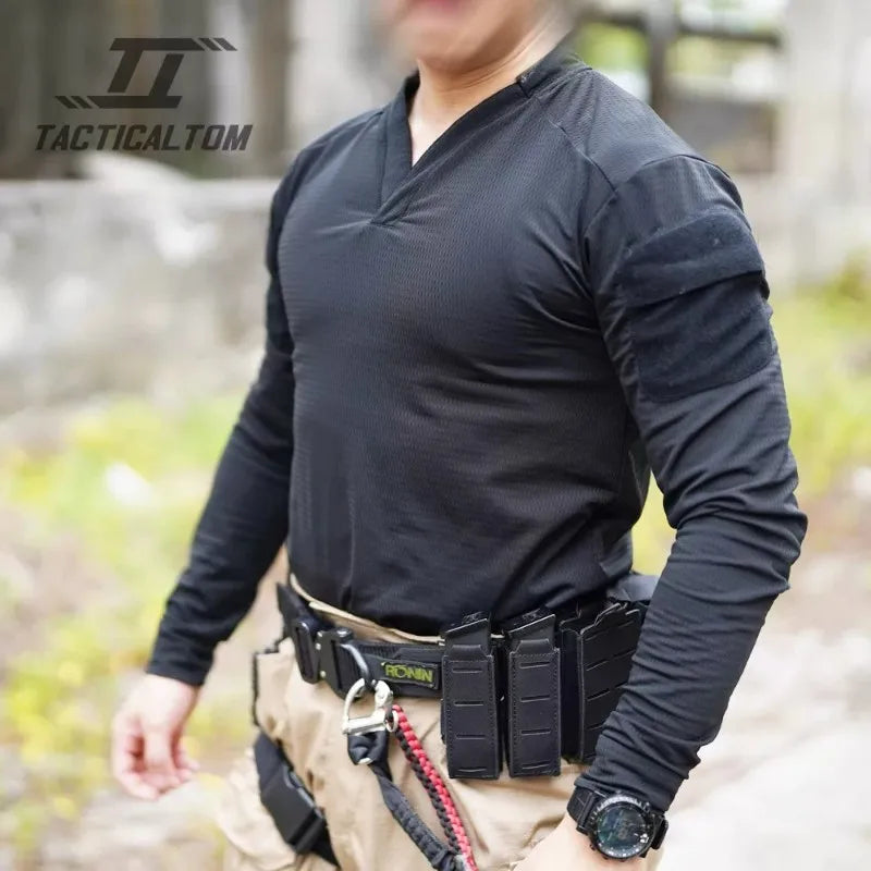 Tactical Velocity Style Long Sleeve Rugby T-shirt Quick Dry Breathable for Outdoor Survival