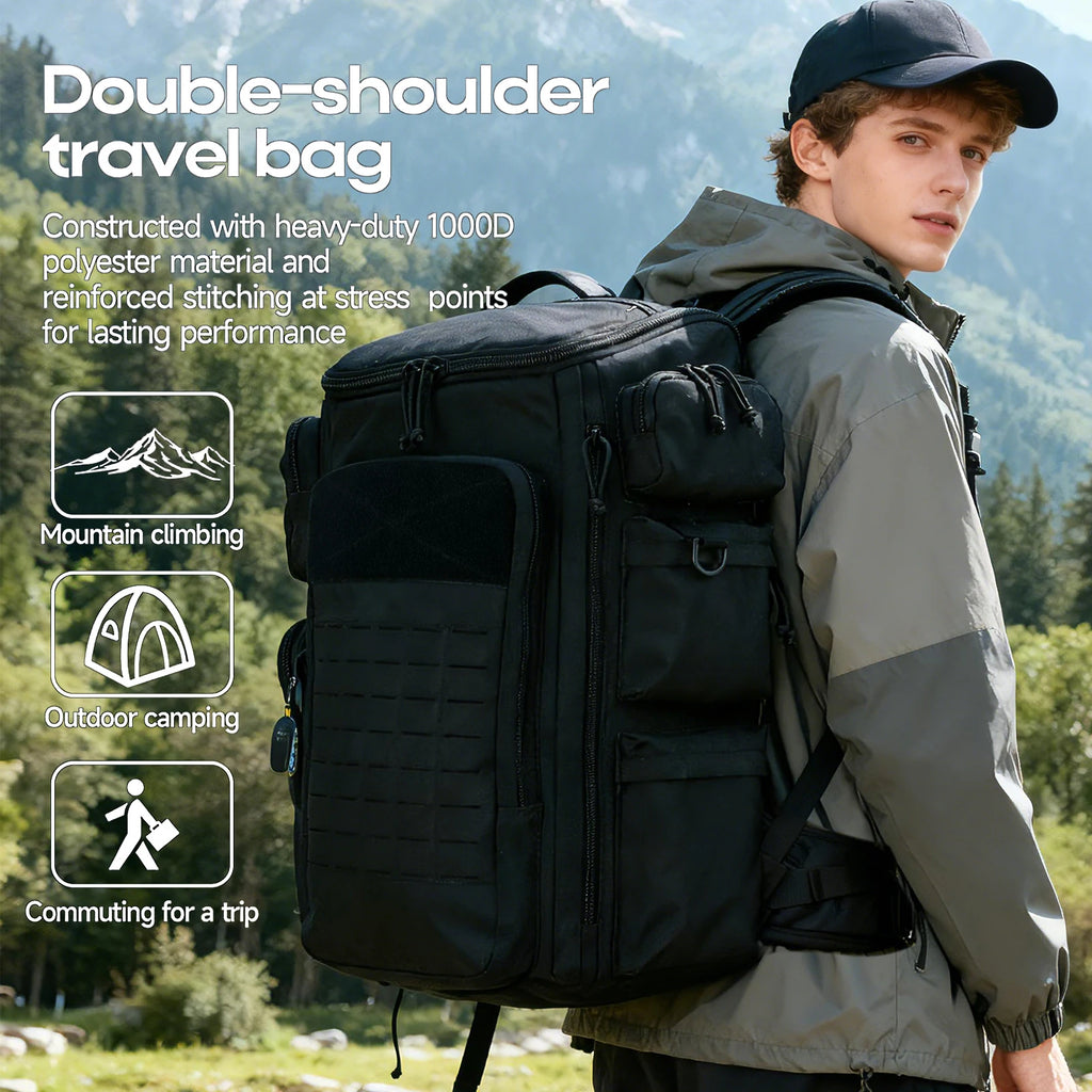 Men's Duffel Bag with Large Capacity Modular System, Multi-Compartment Design with Shoe Storage Space