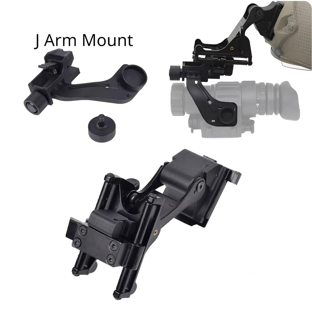 BOOIU Tactical MICH FAST Helmet Mount J Arm For NVG PVS-14 PVS-7 Monocular Night Vision J Arm Mount Adapter Helmet Accessories