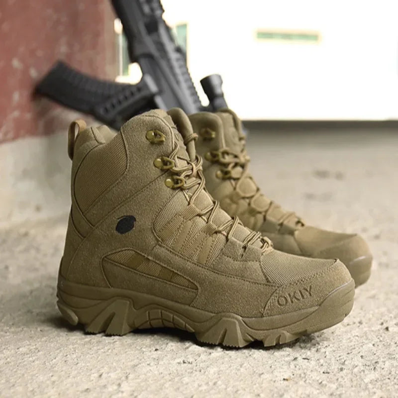 Men's Boots High-top Desert Combat Boot Outdoor Work Safety Boots  for Men Non-slip Hiking Shoes Wild Training Boot Botas Hombre