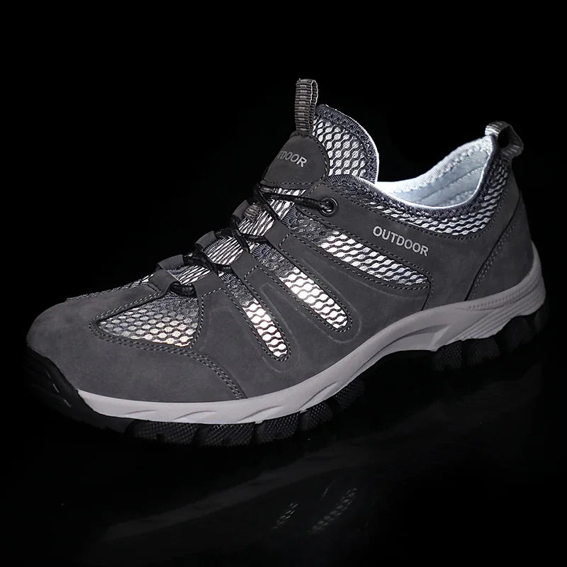 Large Size 2025 Men Soft Casual Shoes Summer Breathable Outdoor Mesh Sneakers Male Light Black Footwear Flat Fashion Boys Travel