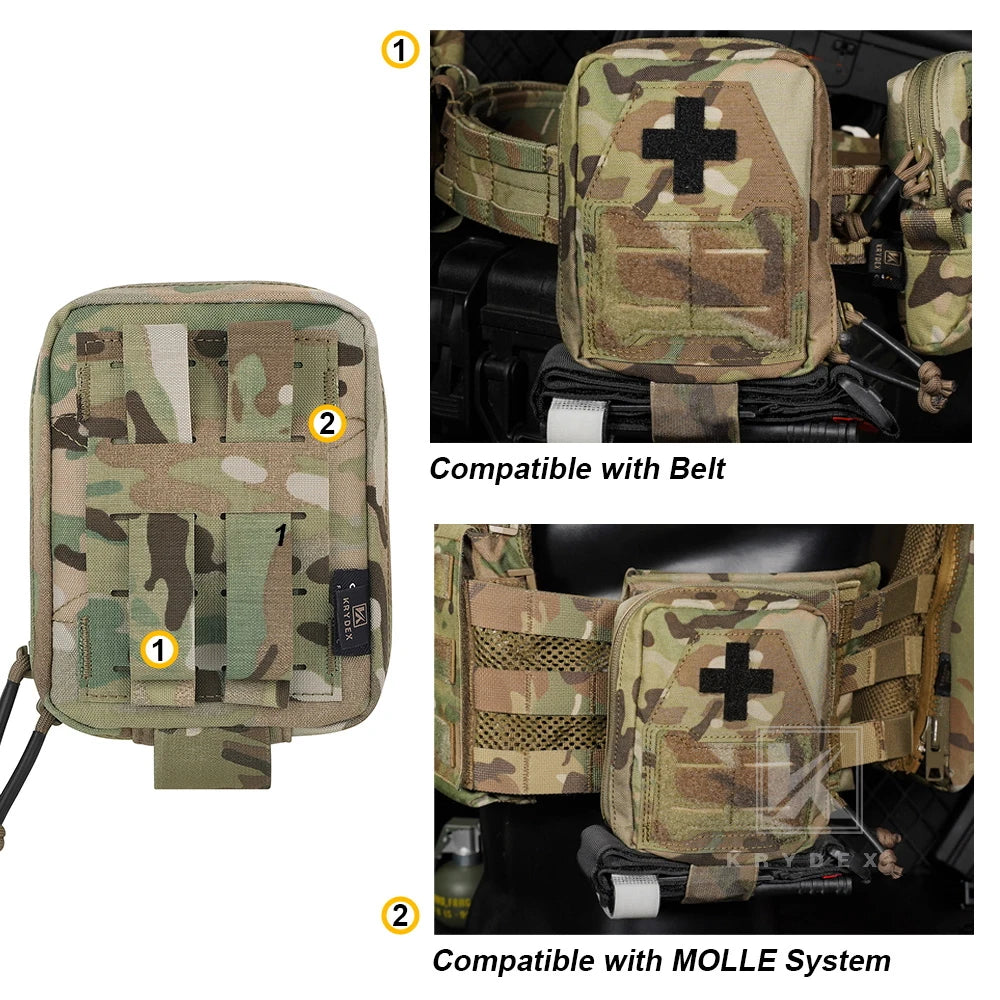 KRYDEX Tactical IFAK Pouch First Aid Holder Tourniquet Trauma Bag Outdoor Survival Hunting Medical Utility Pouch