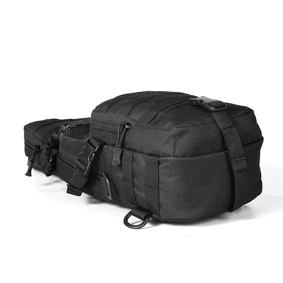 Single shoulder chest bag, widened and thickened shoulder pad, MOLLE system, multi hanging point design, woven handle