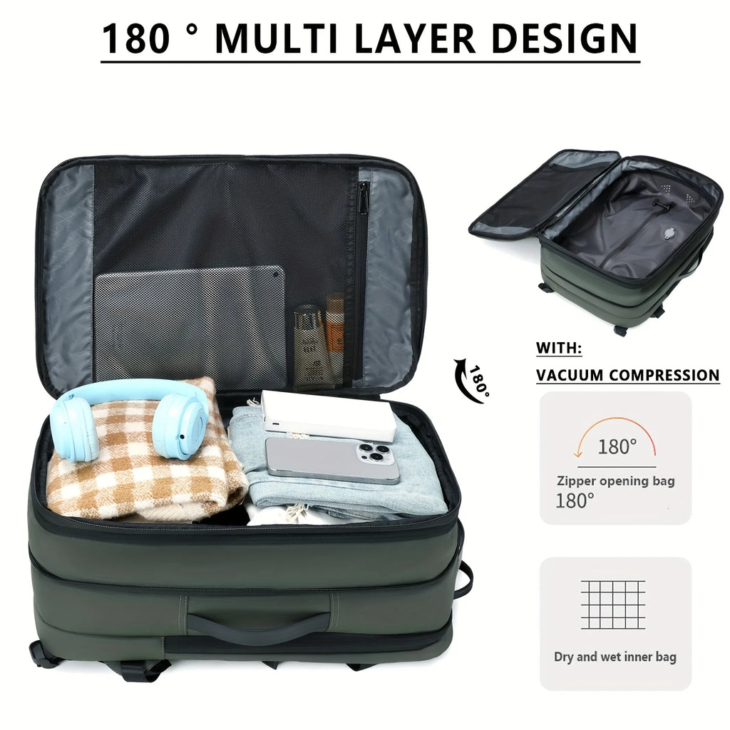 New Vacuum Compression Large Capacity Expansion Backpack, Travel Backpack, Waterproof Backpack Computer Bag