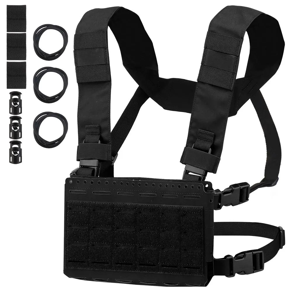 Tactical Modular Chest Rig MK5 Molle System Mag Pouch Front Flap Airsoft Hunting Lightweight Adjustable Gear