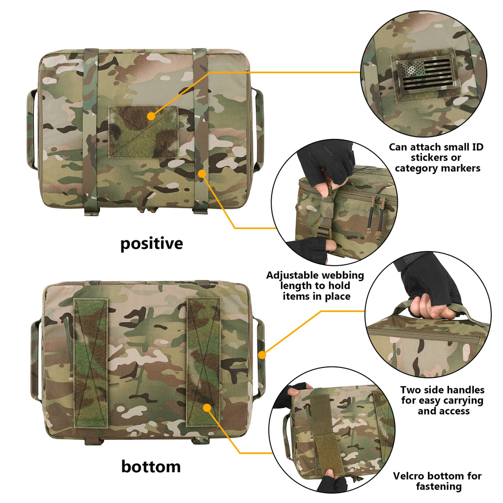 KRYDEX Tactical Travel Packing Organizer 70D Nylon Packing Cubes Waterproof Luggage Bags Outdoor Hiking Modular Pouch 4pcs Set