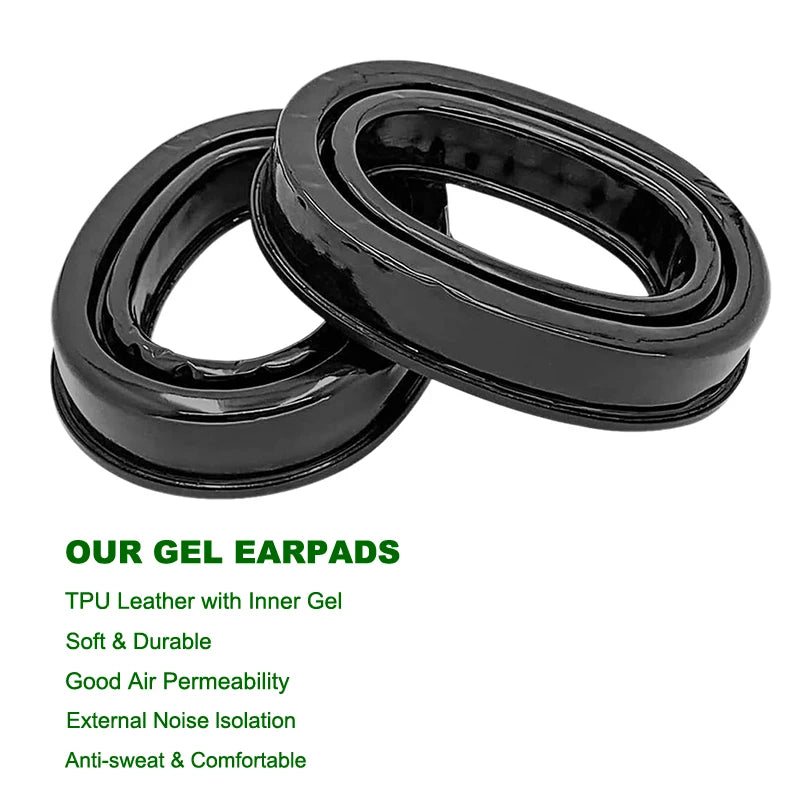 Gel Ear Pads Cushions Replacement Memory Foam Pads Earpad Covers for 3M Peltor Hearing Protector Headphones (1 Pair)