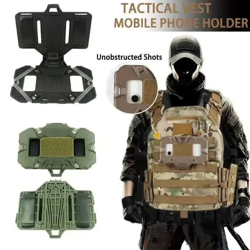Tactical MOLLE Admin Panel Foldable Phone GPS Holder Chest Rig Vest Accessory For Hunting Airsoft Outdoor