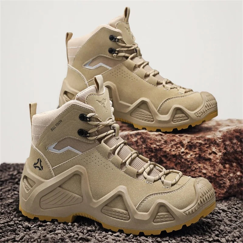 Outdoor Mens Combat Tactical Desert Boots Men Tactical Boots Male Field Hunting Hiking Climbing Training Waterproof Sports Shoes