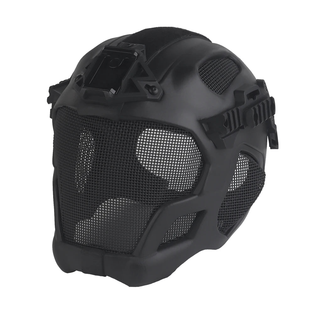 Full Protection Tactical Helmet Militar Hunting Airsoft Paintball CS Steel Mesh Safety Face Mask EVA Lightweight Punk Cosplay