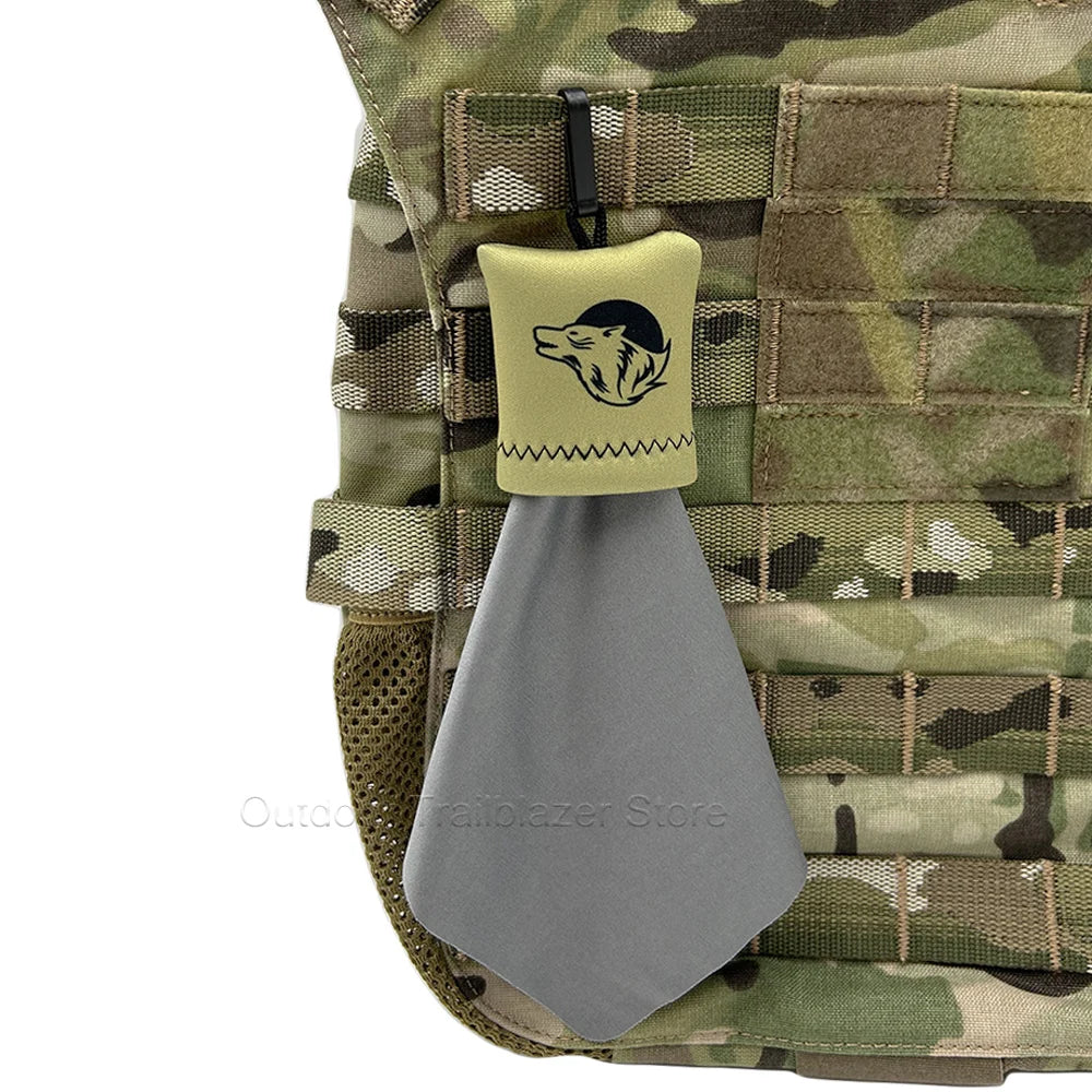 Tactical Ultra-Fine Fibers Cleaning Cloth Hanging One-piece Folding Storage Washable for Binoculars Scopes Glasses Screens