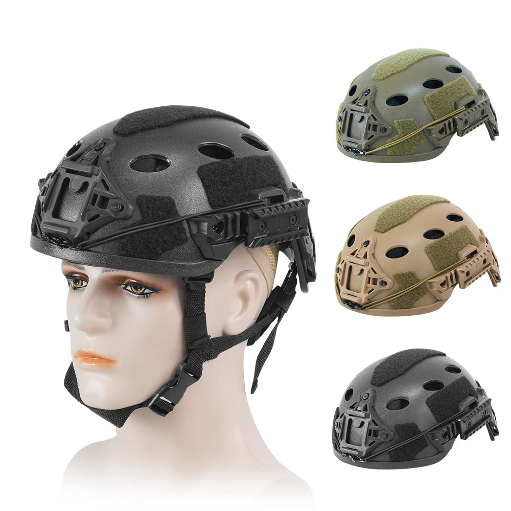 BOOIU Tactical PJ Helmet High Cut Iraqi 50-53CM Children's Helmet With Wendy Rail Outdoor Sports Hunting Protection Equipment