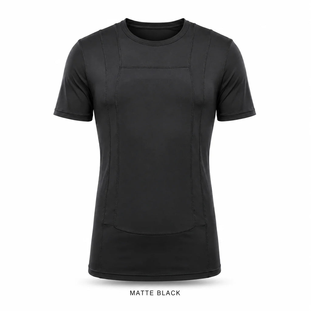 Concealed Carry Tactical T Shirt Short Sleeve Compression Fit Plate Insert Pocket Training Protective Undershirt