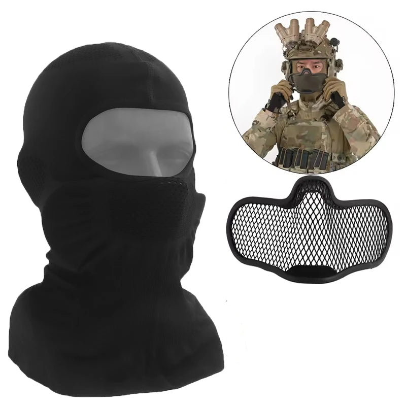Tactical Full Face Mask High Elasticity Breathable Balaclava Hat Venom V1 for CS Paintball Motorcycle Cycling Fast Helmet Gear