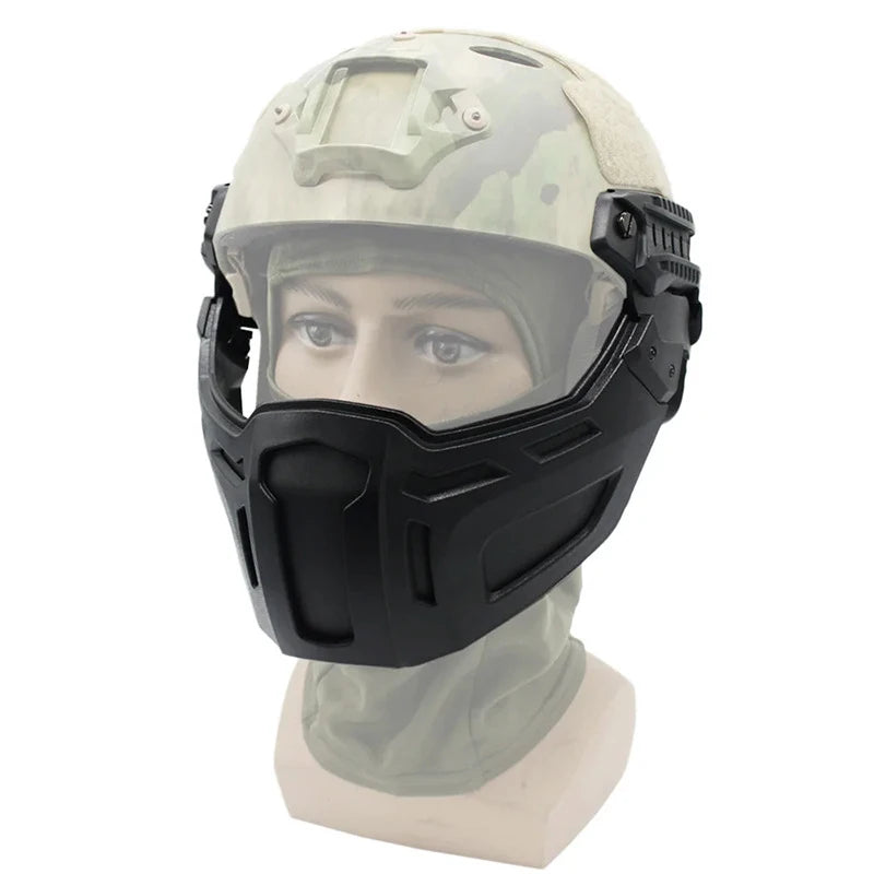 Tactical Helmet Half Face Rail Mounted Airsoft Protective Detachable Rail