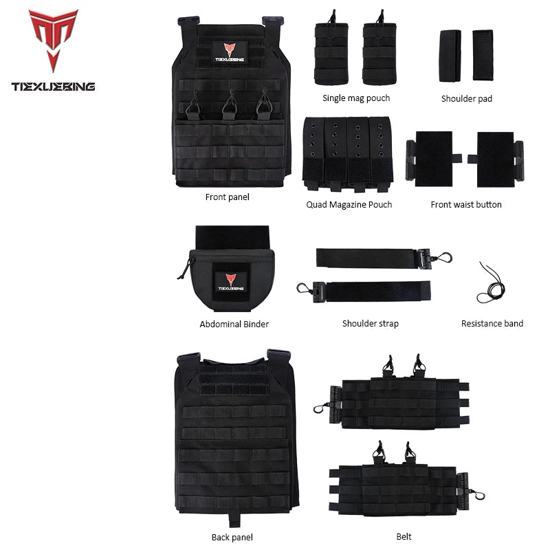 Quick-release Training Vest Training Vest Molle Multifunctional Outdoor Vest Equipment Plate Carrier Airsoft Tactical Vest