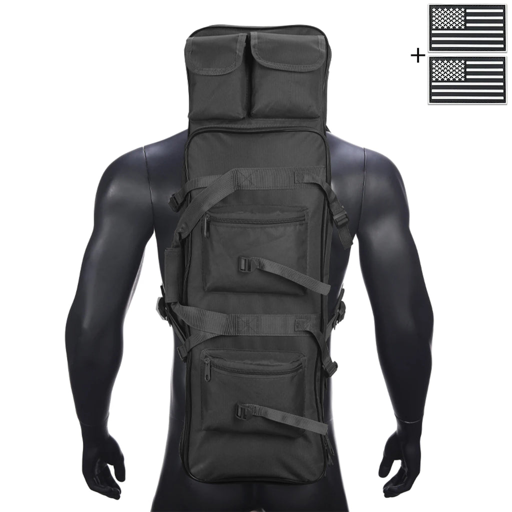 Outdoor hunting long equipment backpack multifunctional storage bag, adjustable shoulder straps, multiple storage pockets