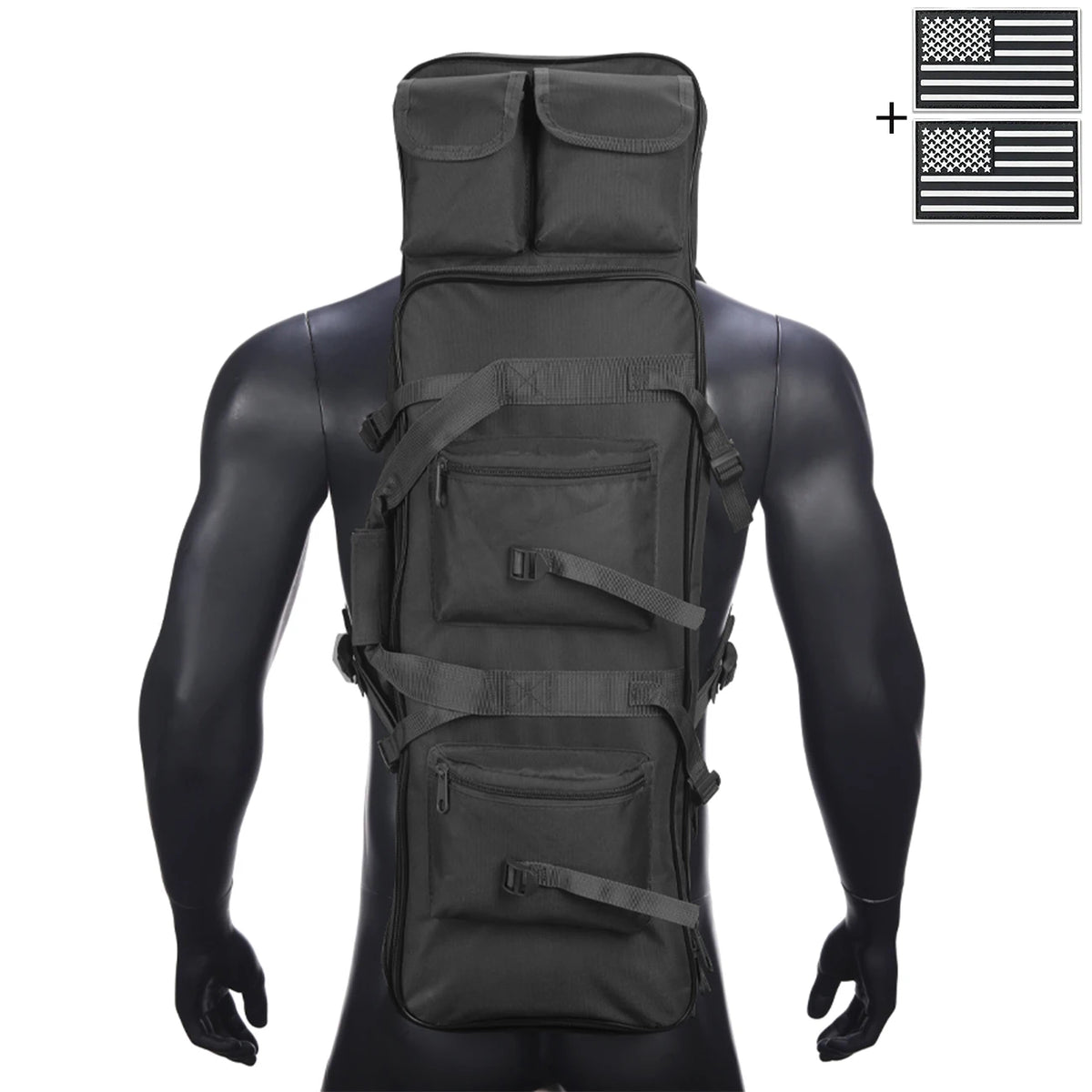 Outdoor hunting long equipment backpack multifunctional storage bag, adjustable shoulder straps, multiple storage pockets