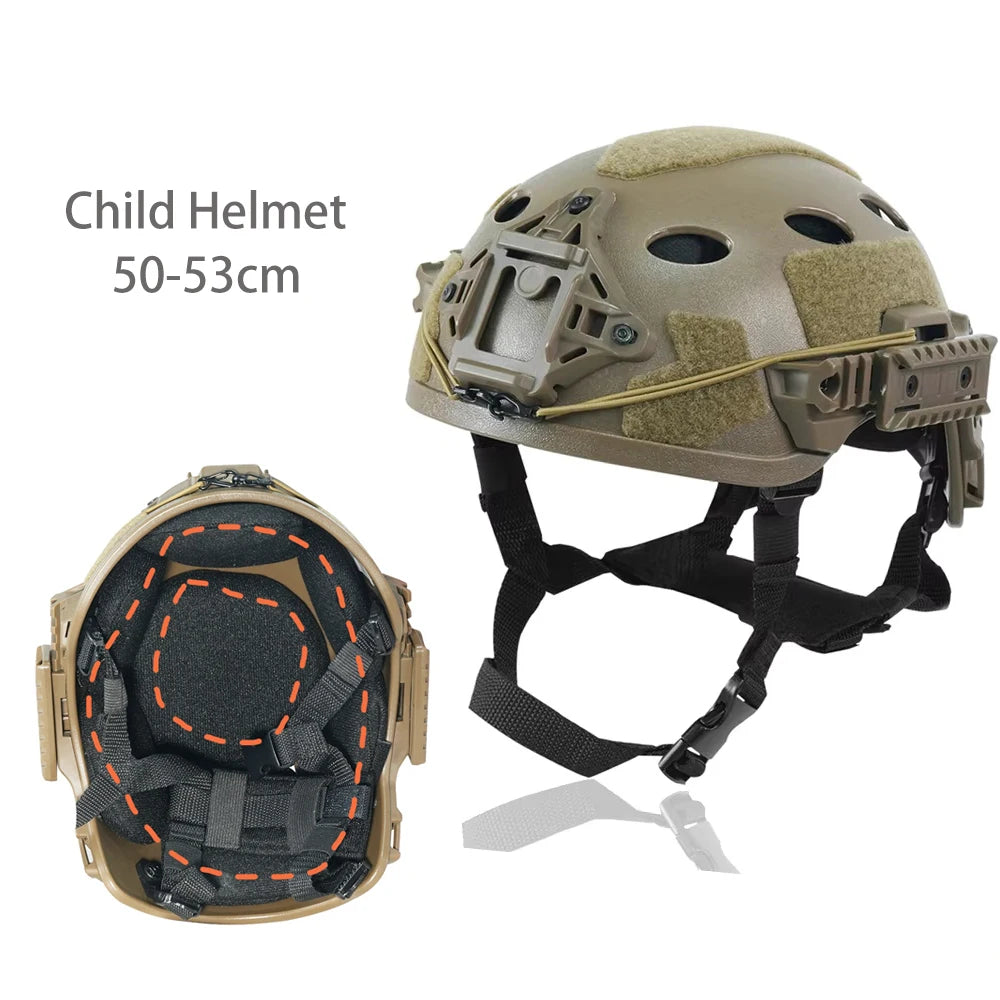 BOOIU Tactical Helmet Child High Cut Quality PJ 50-53cm Airsoft Helmet With Wendy Rail Hunting Shooting Protective Equipment