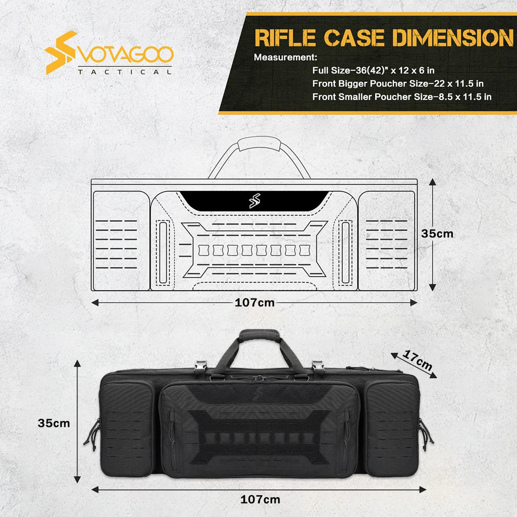 VOTAGOO 36/42in Tactical Equipment Bag Large Capacity Backpack Outdoor CS Field Long Gun Storage Fishing Gear Bag