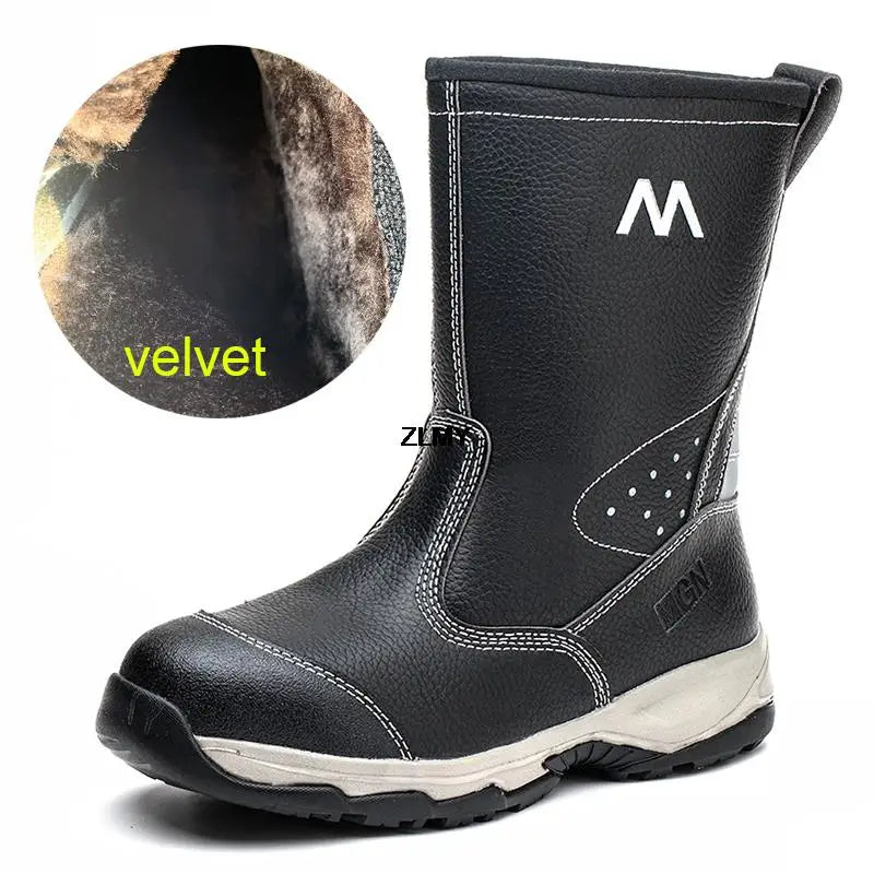 Oil Proof Safety Shoes For Men High Top Work Shoes Steel Toe Anti-stab Anti-smash Work Safety Boots Man Welder Shoes Anti-spark