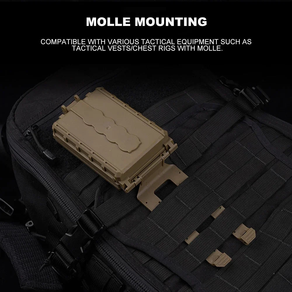 Tactical Modular Battery Case for 18350 AAA 18650 CR123 CR2032 Batteries Holder Waterproof Dustproof Box Integrate MOLLE