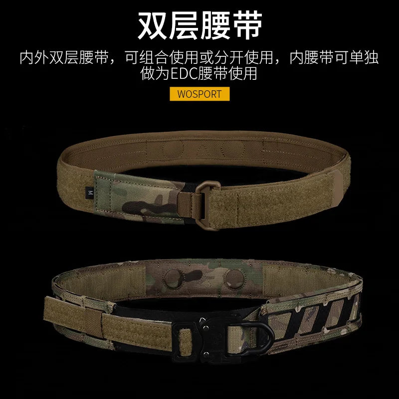 Hot Tactical Magnetic Quick Positioning Waist Belt M System Mounted with Inner and Outer Double-Layer Waist Belts
