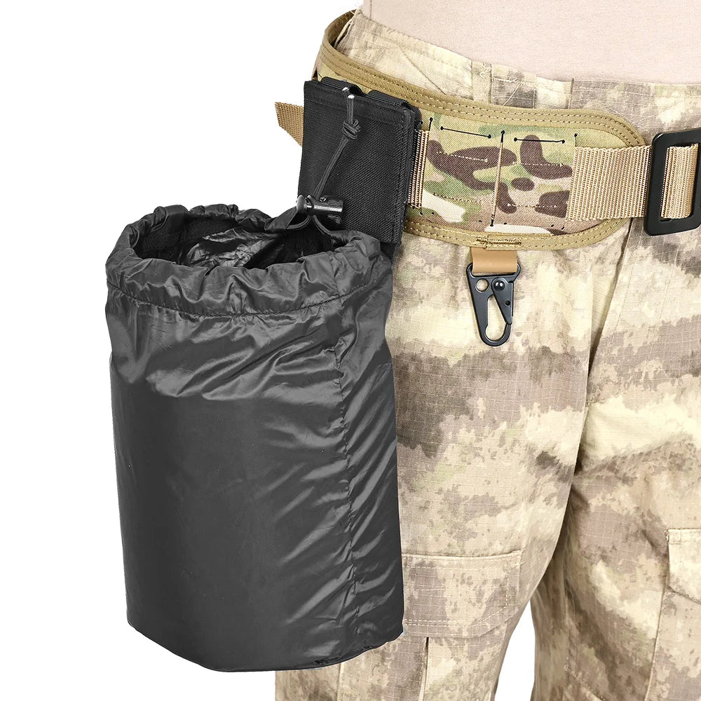 Ultralight Foldable Drop Dump Pouch Utility Pouch Compact Elastic Tactical Magazine Pouch Duty Belt Mounted Hunting Bag