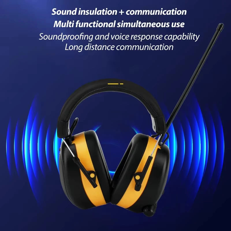 NEW Bluetooth 5.3 Hearing Protection AM FM Radio Headphones 25dB NRR Noise Reduction Safety Earmuffs for Mowing Workshops
