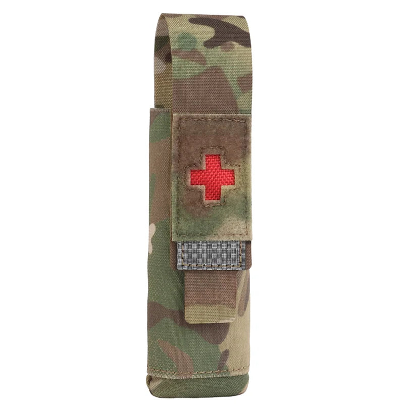 Modular First Aid Organizer Pouch Dual-Compartment Tourniquet & Flashlight Storage for Hunting Field Belt Vest Equipment