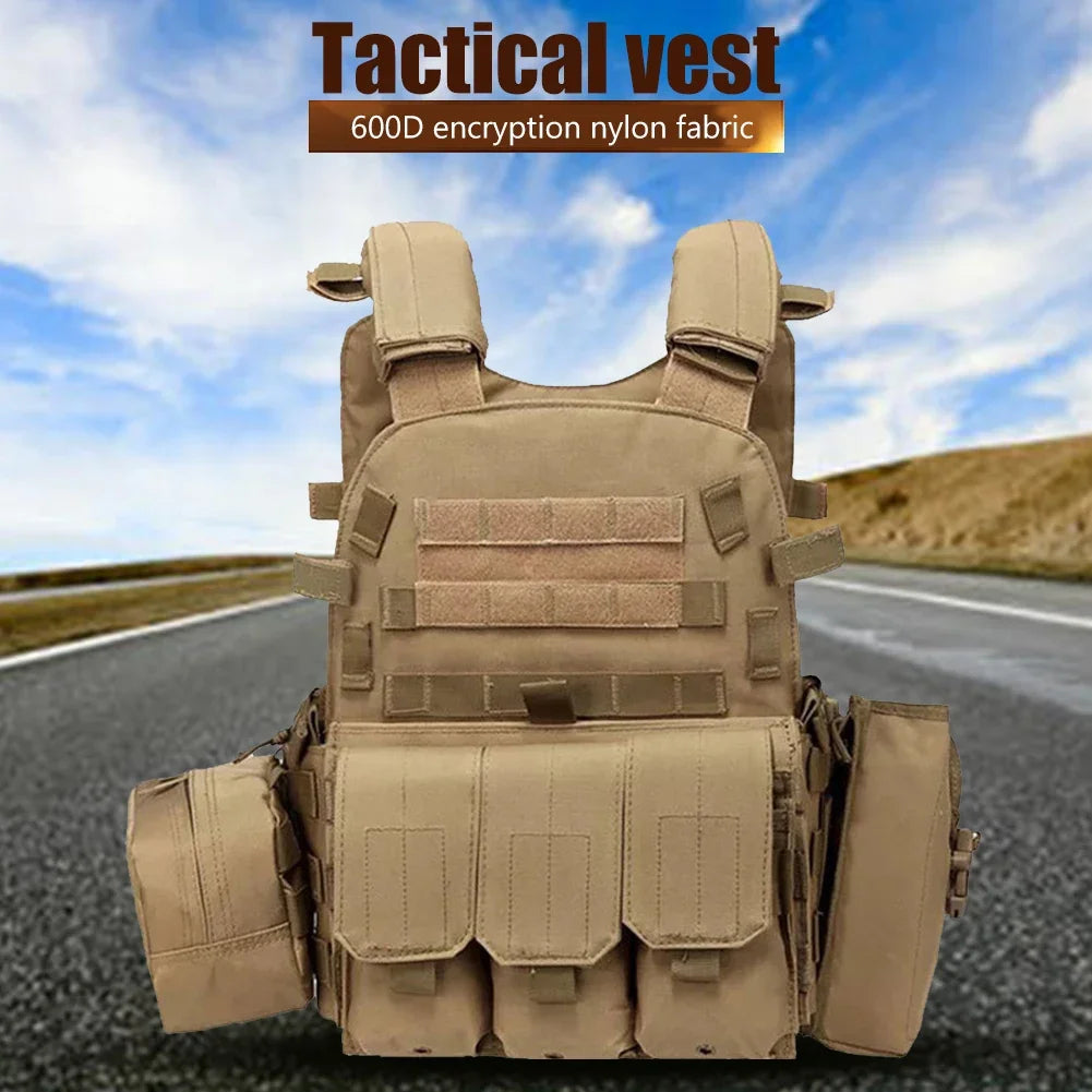 Nylon Tactical Vest Body Armor Hunting Carrier Airsoft Accessories Men Combat  Camo Military Army Vest Outdoor CS Hunting