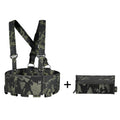 KRYDEX Tactical Nylon Chest Rig Elastic Cummerbund with 5.56/7.62 & Pistol Mag Pouch Holders,X Harness,Sticky GP Pouch