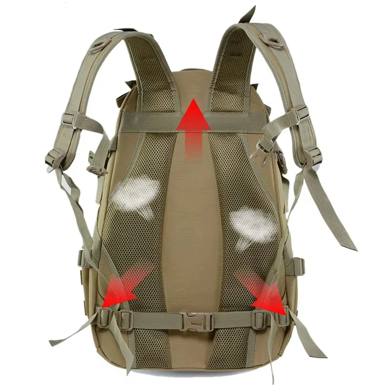 Tactical Travel Backpack for Men Hiking Day Pack Molle Rucksack Trekking Fishing Traveling Outdoor 14inch Laptop Camping Bag