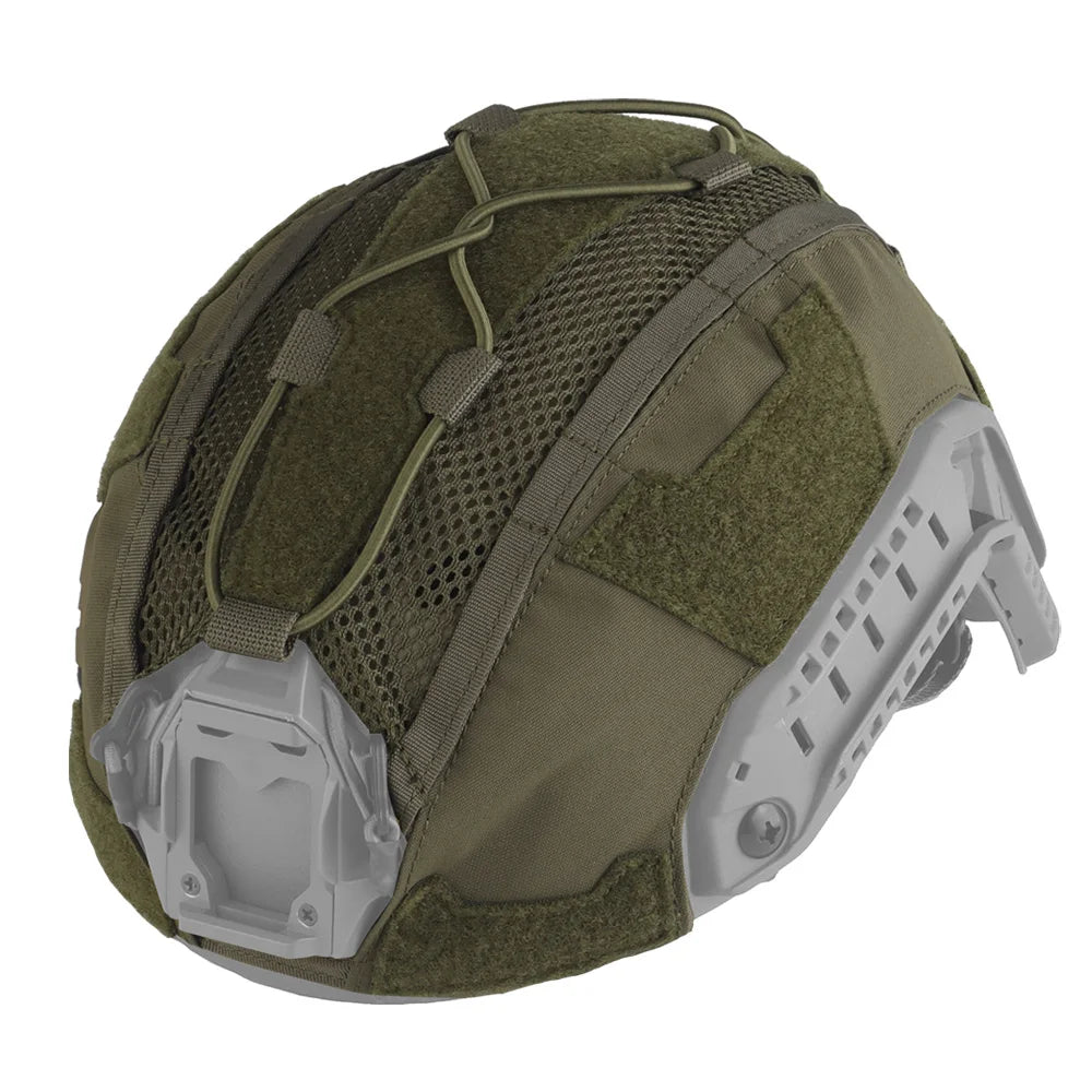 Tactical Helmet Cover 4th Gen for FAST Helmet Ops-Core High-Cut Helmets Cloth with Elastic Fixed Rope Camo Style