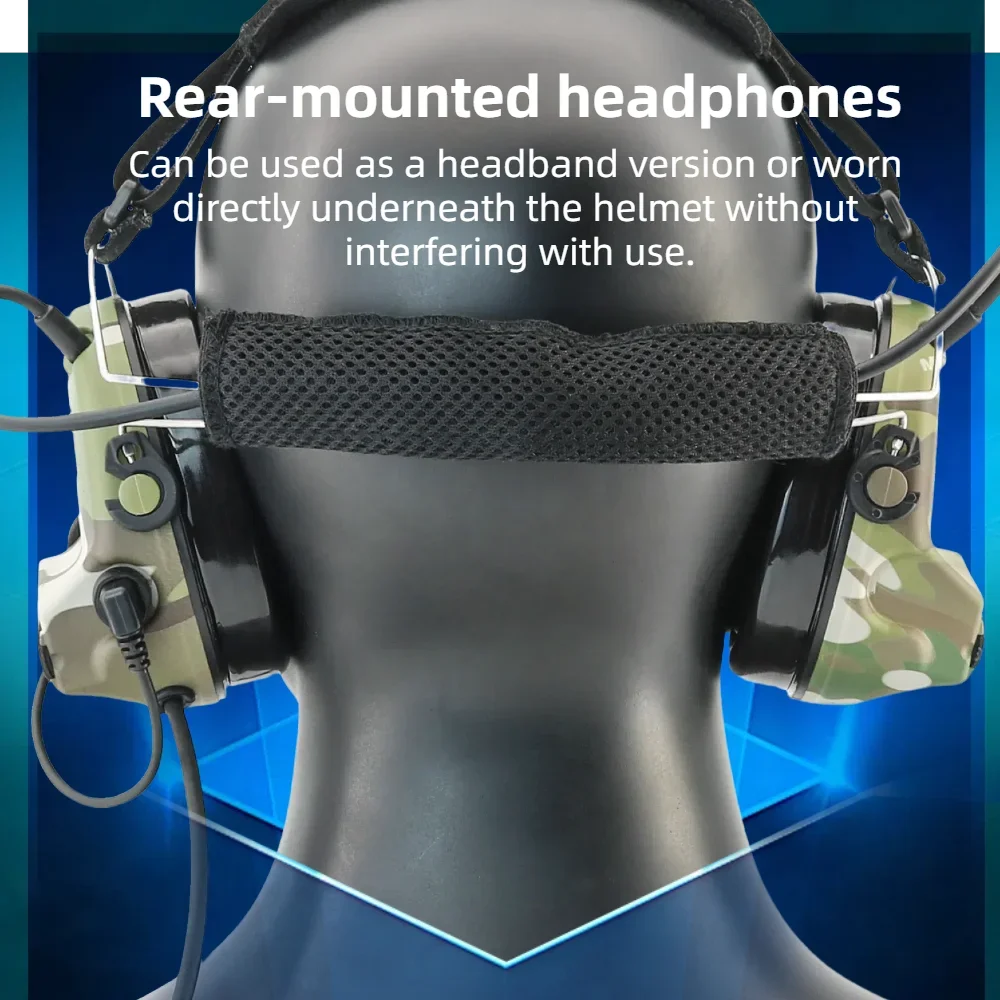 TAC-SKY COMTA Detachable Rear-Mounted Headband Silicone Ear Cups Hearing Protection Tactical Headset Comta ii /C2 Headset