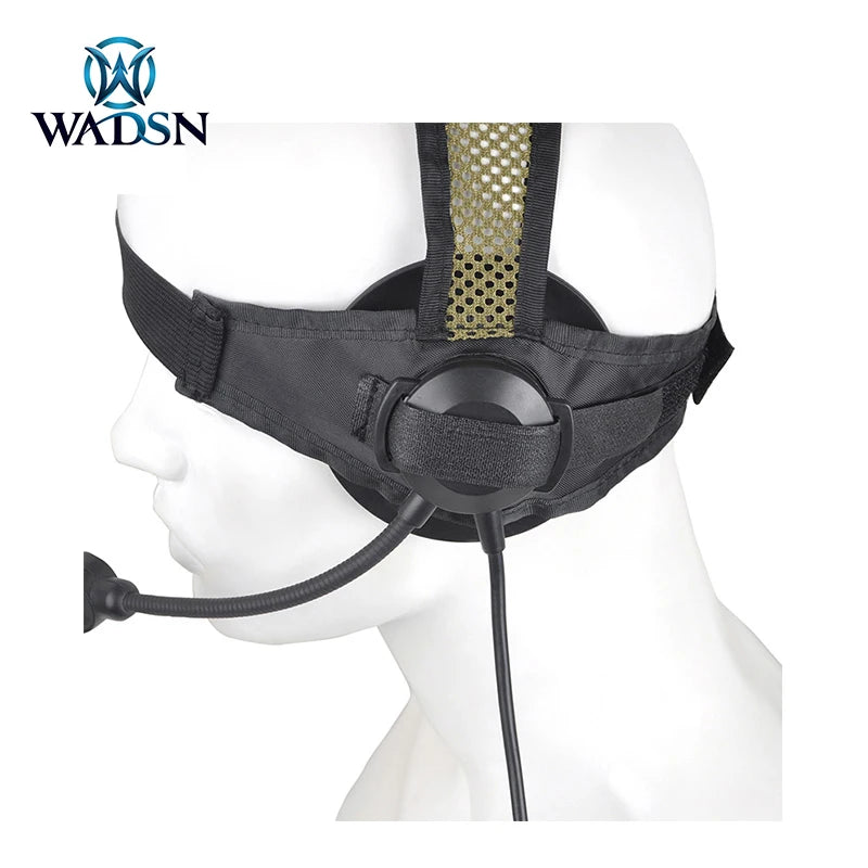 WADSN Airsoft Adjust Headband Headset with U94 PTT Kenwood Plug Softair Tactical Hunting Shooting Military Headphone