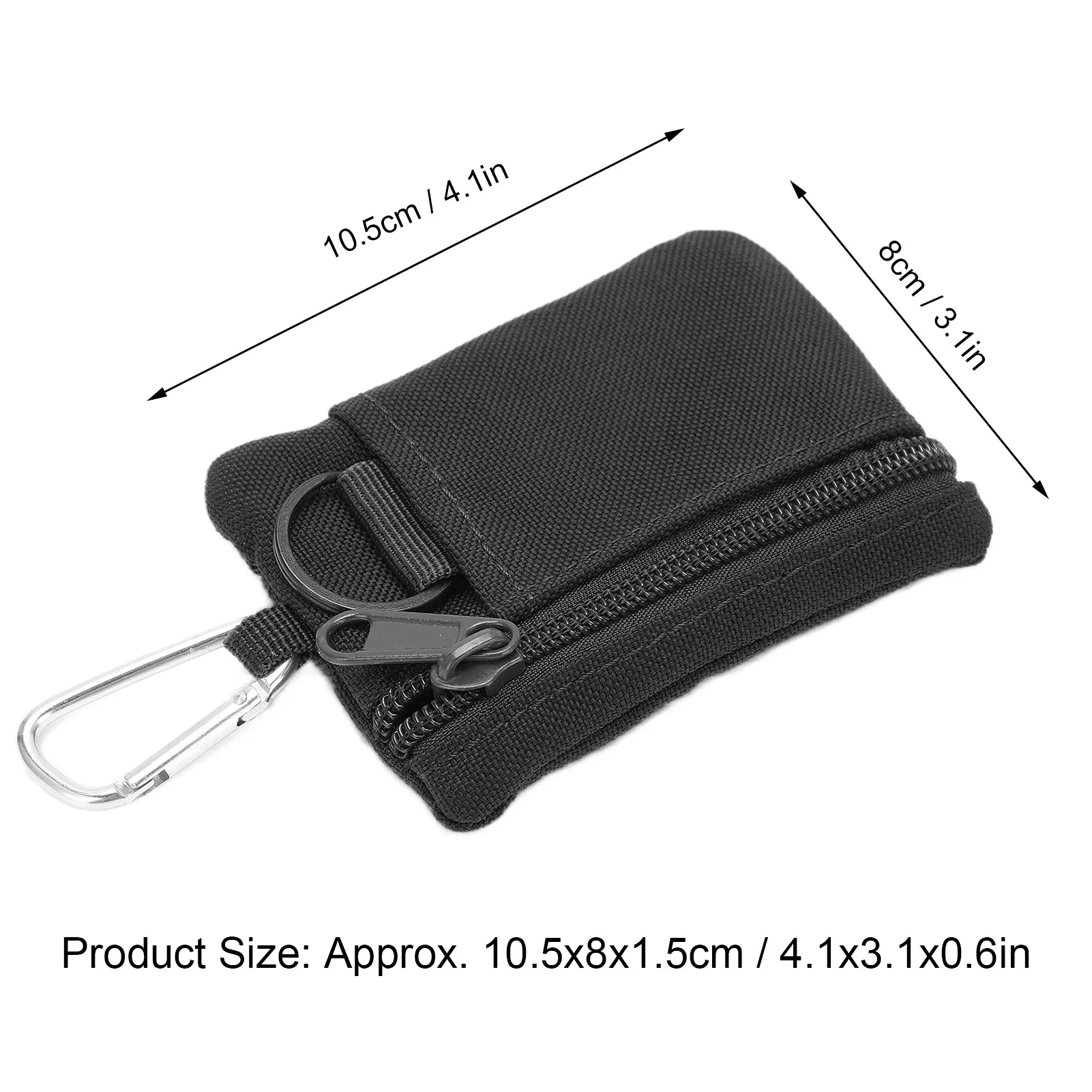 Outdoor EDC Molle Pouch Wallet Mini Portable Key Card Case EDC Pouch Bag Purse with Carabiner