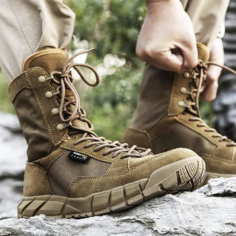 YEVHEV Men's 8 inch Tactical Boots Outdoor Casual Lightweight Coyote Military Boots for Hiking Work Outdoor Casual