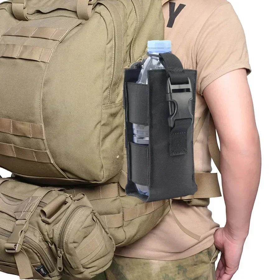 1Pc Molle Water Bottle Holder Pack Travel Camping Hiking Airsoft Walkie Talkie Holster Waist Bag Outdoor Hunting Radio Mag Pouch