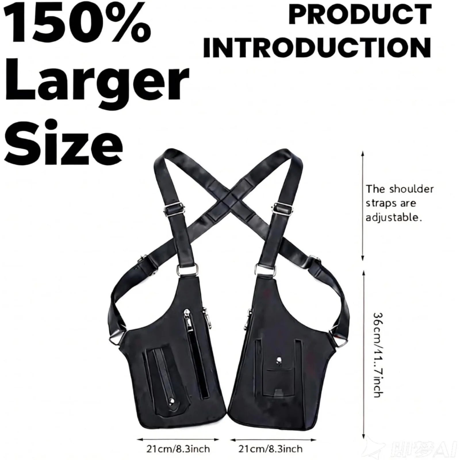 Anti-Theft Men's Underarm Holster Bag, Vintage PU Leather Hidden Shoulder Bag, Concealed Crossbody Wallet Phone Pouch for Travel