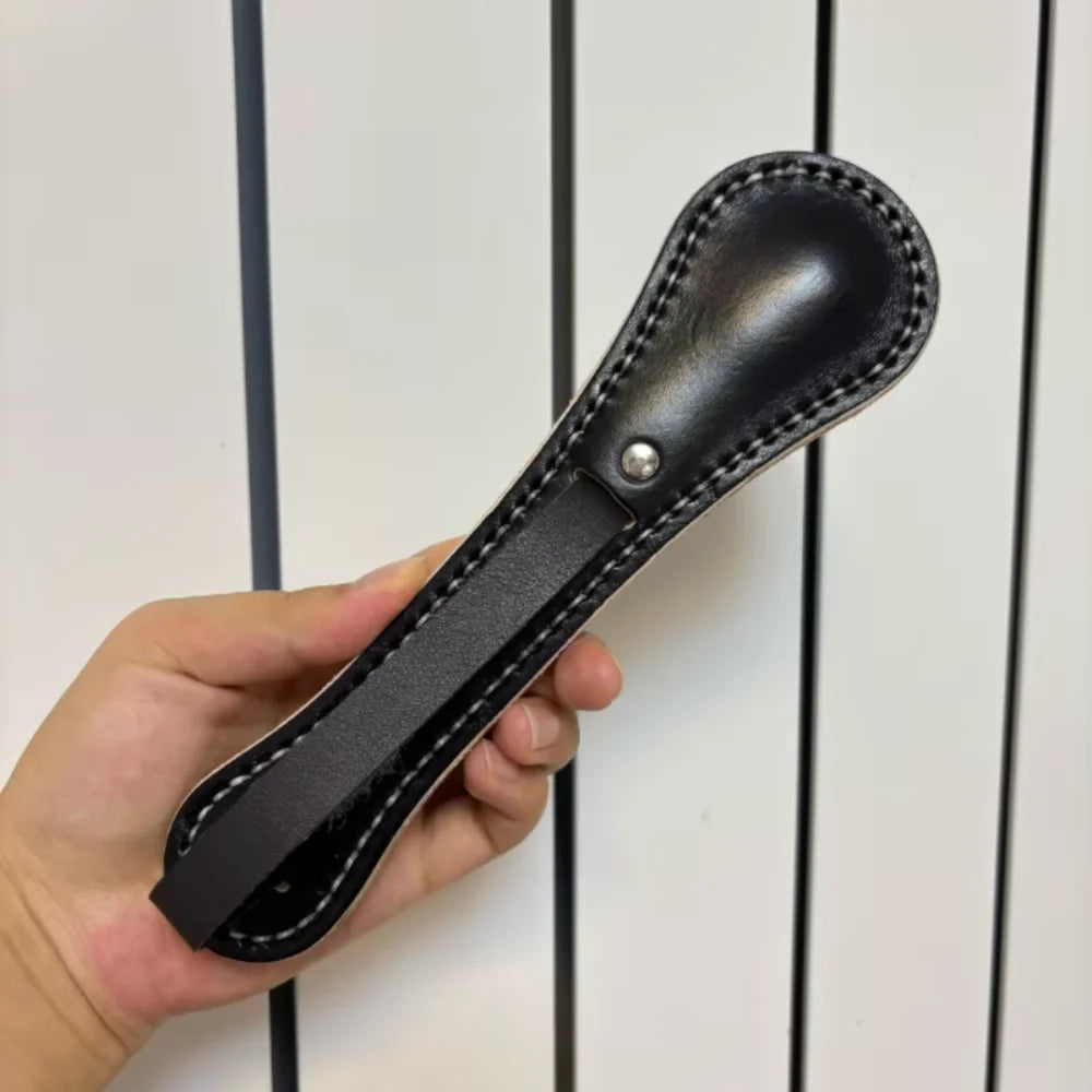 1PC 26cm Large Defence Fitness Leather Clapper Head Cowhide Exercise Clapper Hand Sewn Camping Fitness Built-in Lead Block